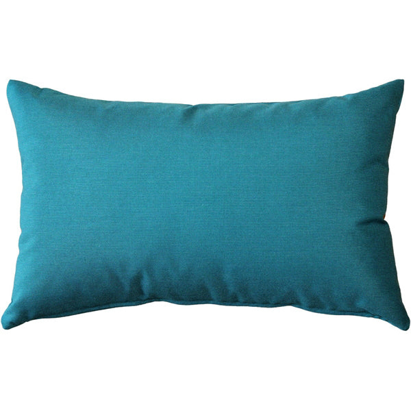 Sunbrella Peacock Outdoor Pillow 12x19 Teal Green UV Mildew Resistant Fabric Image 1