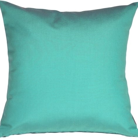 Sunbrella Outdoor Pillow Aruba Turquoise Blue 20x20 Weather Resistant Fabric Image 1