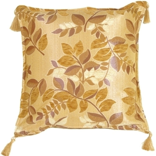 Pillow Decor - Leaf Textures in Neutral and Cream Throw Pillow Image 1