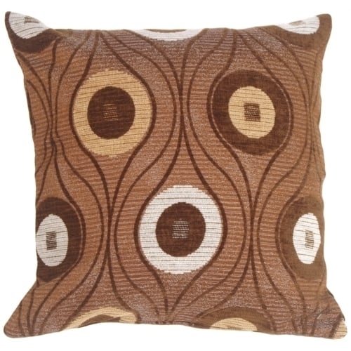 Pillow Decor Chocolate Throw Pillow 17x17 Square Cotton Chenille Fabric Image 1