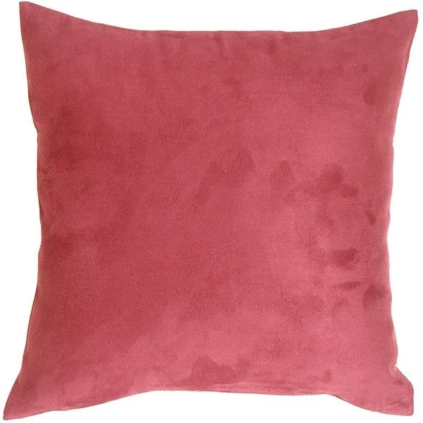 Pillow Decor - 18x18 Royal Suede Pink Throw Pillow Image 1