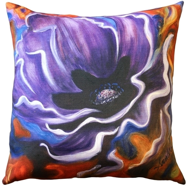 Pillow Decor - Purple Poppy 20x20 Throw Pillow Image 1