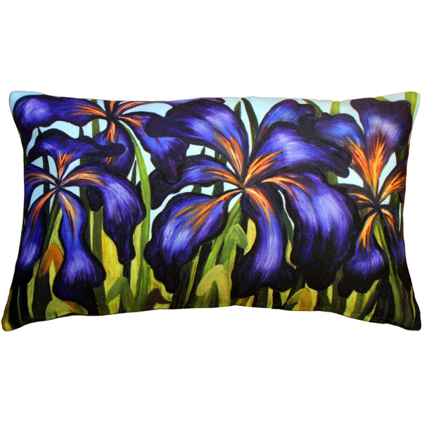 Pillow Decor - Purple Irises 12x20 Throw Pillow Image 1