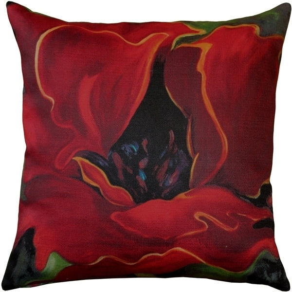 Pillow Decor - Red Poppy 20x20 Throw Pillow Image 1