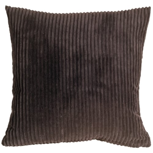 Pillow Decor 22x22 Dark Brown Wide Wale Corduroy Throw Pillow Polyester Insert Image 1