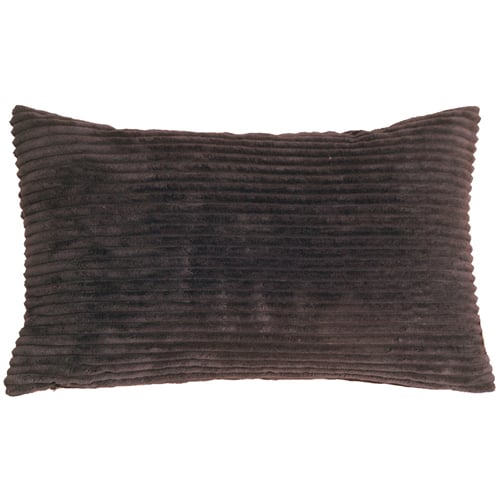 Pillow Decor Corduroy Throw Pillow 12x20 Dark Brown Soft Polyester Rectangular Image 1