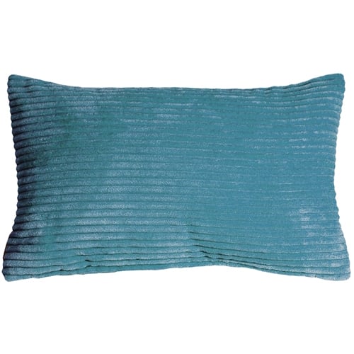 Pillow Decor Wide Wale Corduroy 12x20 Marine Blue Throw Pillow Polyester Cover Image 1