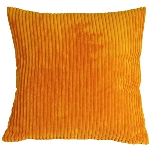 Pillow Decor Wide Wale Corduroy 18x18 Light Orange Throw Pillow Polyester Image 1