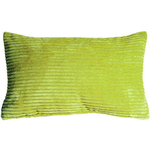 Pillow Decor - Wide Wale Corduroy 12x20 Green Throw Pillow Image 1