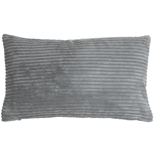 Pillow Decor - Wide Wale Corduroy 12x20 Dark Gray Throw Pillow Image 1