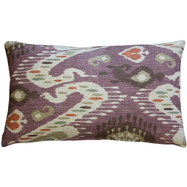 Pillow Decor Solo Mulberry Ikat Throw Pillow 12x20 Cotton Home Accent Image 1