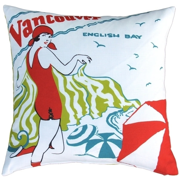 Pillow Decor - English Bay Bather Outdoor Throw Pillow Image 1