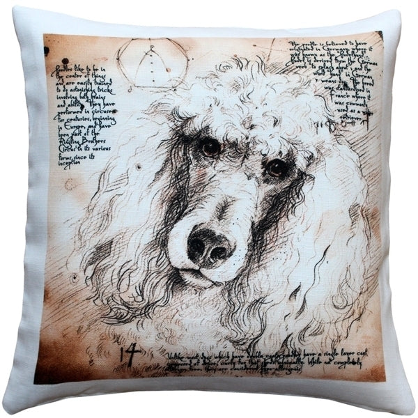 Pillow Decor Poodle Dog Pillow 17x17 Indoor Outdoor Poly Linen Fabric Image 1