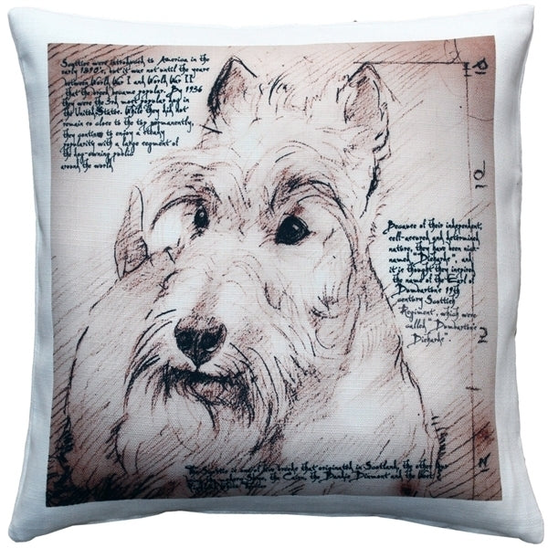 Scottish Terrier Dog Pillow 17x17 Soft Poly Linen Indoor Outdoor Decor Image 1