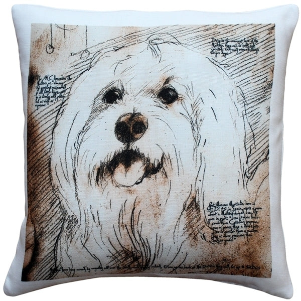 Pillow Decor - Mischievous Maltese 17x17 Dog Pillow Image 1