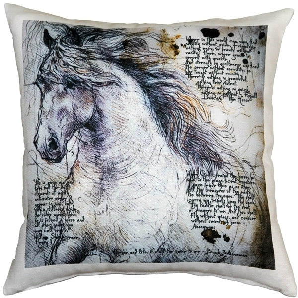 Pillow Decor The Love of Horses Stallion 17x17 Poly-Linen Throw Pillow Image 1