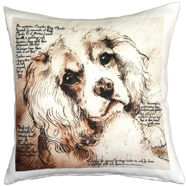 Pillow Decor Cavalier King Charles Spaniel 17x17 Indoor Outdoor Dog Pillow Image 1