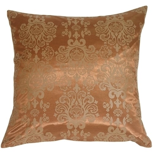 Pillow Decor Copper Baroque Pattern Throw Pillow 20x20 Square Polyester Viscose Image 1