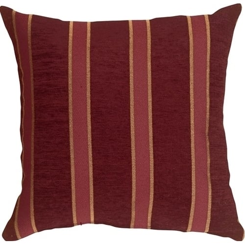 Pillow Decor - Traditional Stripes in Wine 19x19 Decorative Pillow Image 1