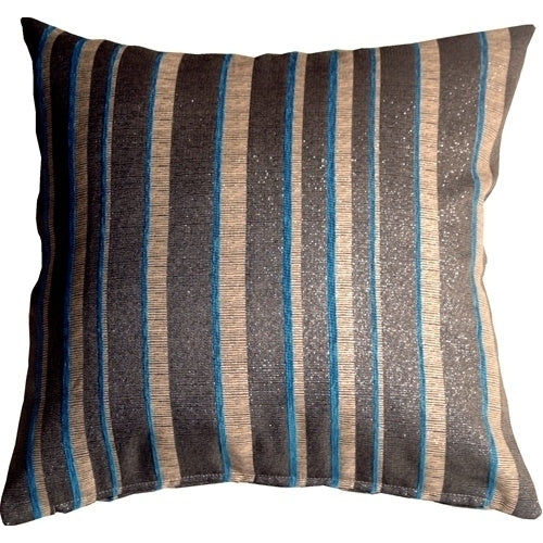 Pillow Decor Glitter Stripes 20x20 Blue Gray Throw Pillow Polyester 100% Image 1