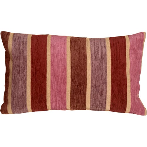 Pillow Decor Savannah Stripes 12x20 Pink Purple Chenille Throw Pillow Image 1