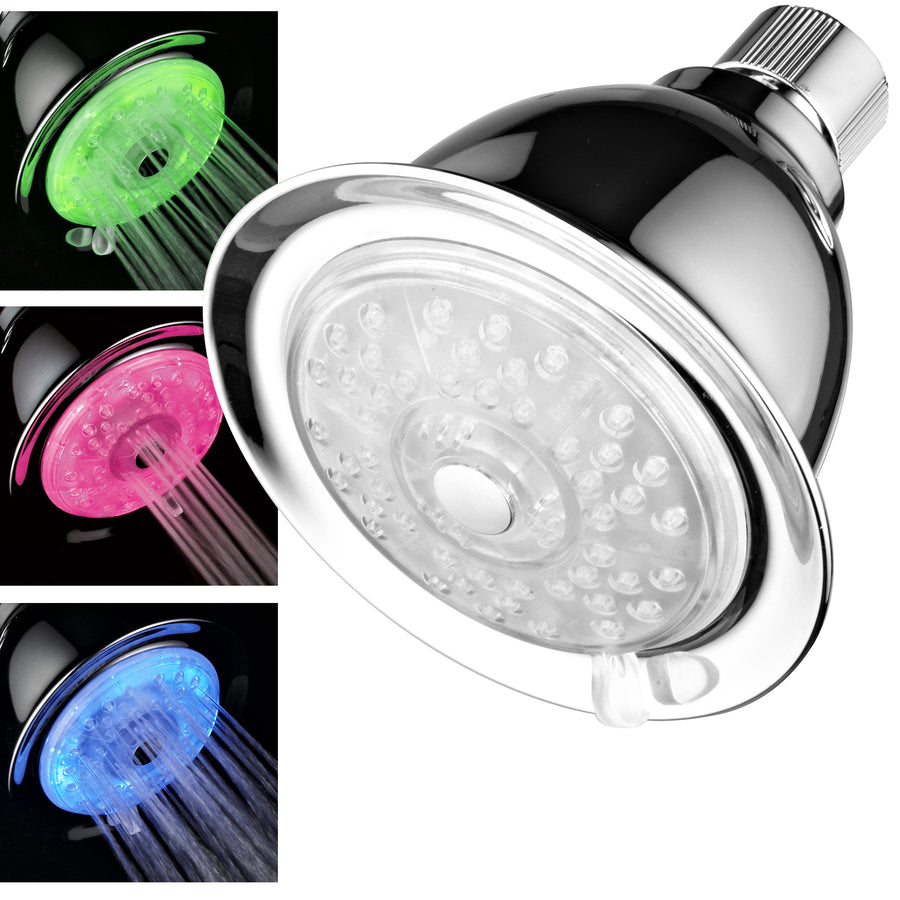 PowerSpa 7 Color LED Showerhead Turbo Pressure Boost Nozzle 1500 4 Settings Image 1