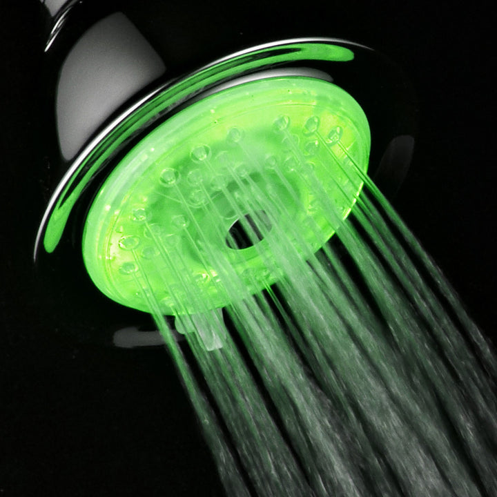 PowerSpa 7 Color LED Showerhead Turbo Pressure Boost Nozzle 1500 4 Settings Image 3