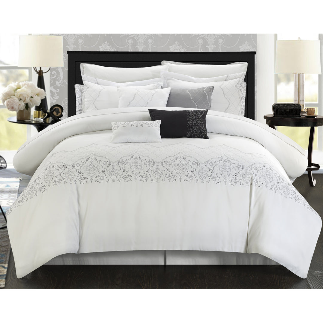 Chic Home Gracia Oversized Overfilled Embroidered Bridal Collection 8-Piece Comforter Set Image 1