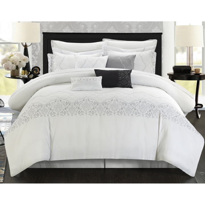 Chic Home Gracia Oversized Overfilled Embroidered Bridal Collection 8-Piece Comforter Set Image 1