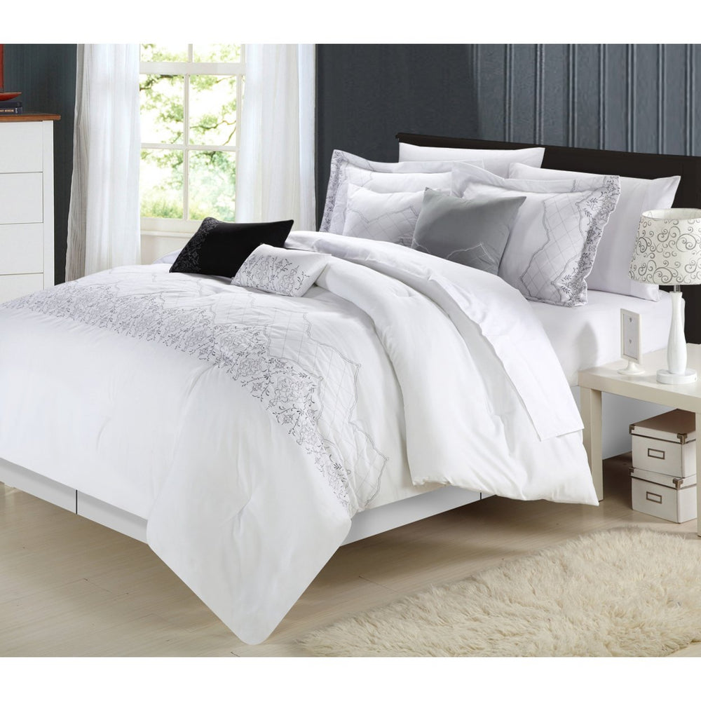 Chic Home Gracia Oversized Overfilled Embroidered Bridal Collection 8-Piece Comforter Set Image 2