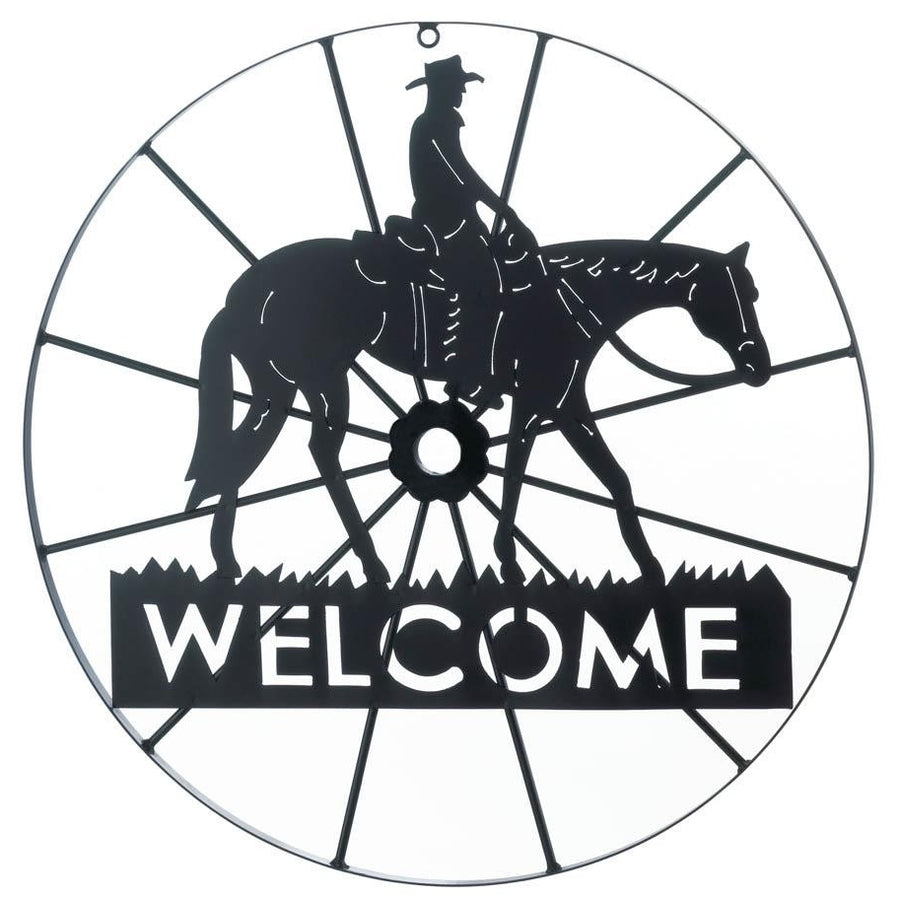 COWBOY WELCOME WHEEL SIGN Image 1