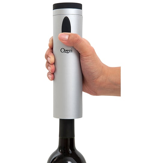 Ozeri Fascina Electric Wine Opener Silver Cordless Corkscrew Foil Cutter 60 Bottles Image 2