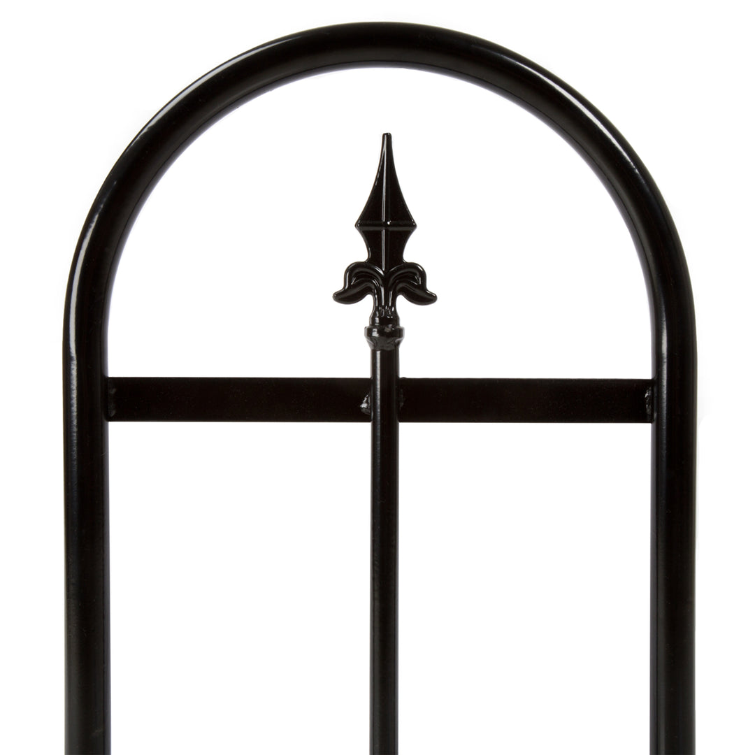 Pure Garden Fireplace Log Rack with Finial Design - Black Image 3