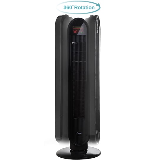 Ozeri 360 Oscillation Tower Fan with Noise Reduction Technology Remote Control Image 2