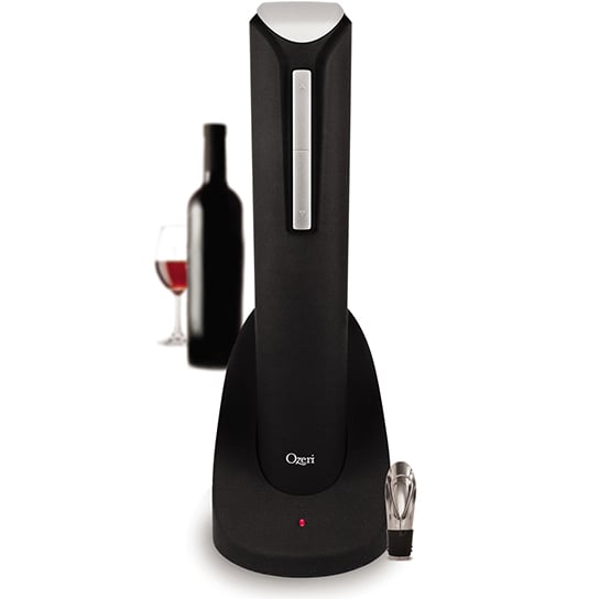 Ozeri Pro Electric Wine Opener Black Cordless Recharging Stand Foil Cutter Pourer Image 6