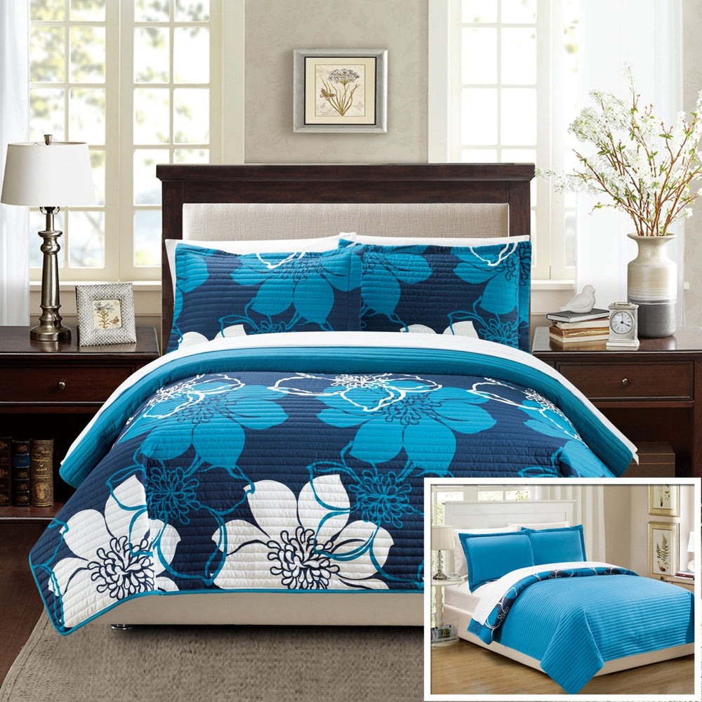 Chic Home Floral Printed Quilt Set, Multiple Colors Image 2