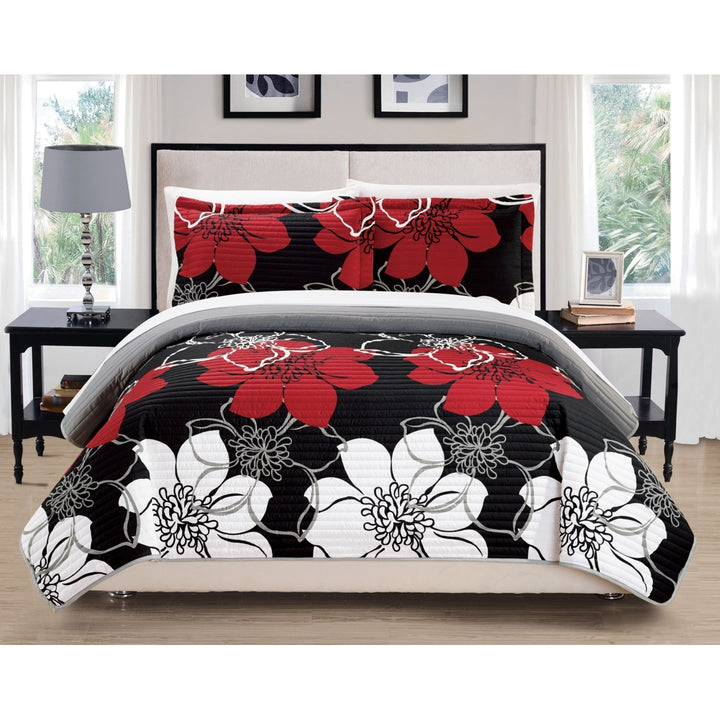 Chic Home Floral Printed Quilt Set, Multiple Colors Image 4