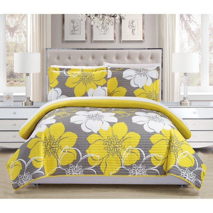 Chic Home Floral Printed Quilt Set, Multiple Colors Image 6