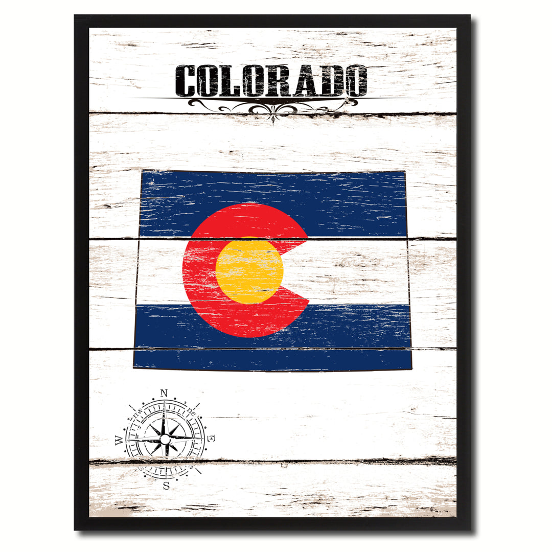 Colorado State Flag Canvas Print with Picture Frame  Wall Art Gifts Image 1