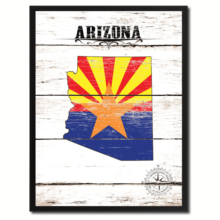 Arizona State Flag Vintage Canvas Print with Picture Frame  Wall Art Decoration Gift Ideas 7016 Image 1