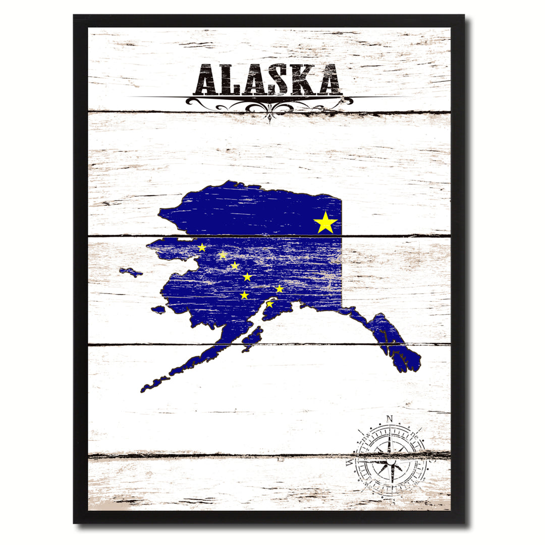 Alaska State Flag Canvas Print with Picture Frame  Wall Art Gifts Image 1