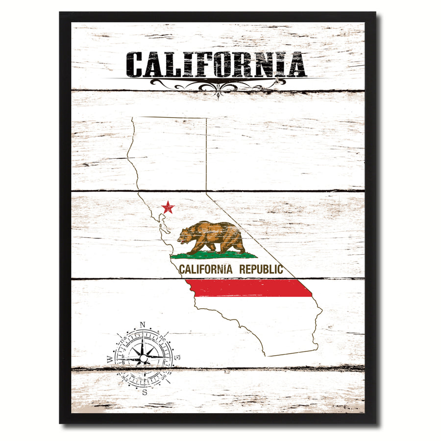 California State Flag Canvas Print with Picture Frame  Wall Art Gifts Image 1