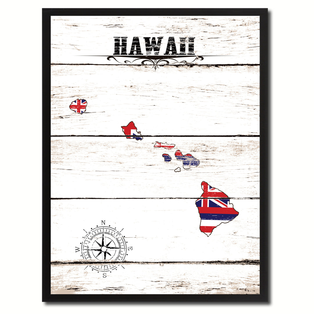 Hawaii State Flag Canvas Print with Picture Frame  Wall Art Gifts Image 1