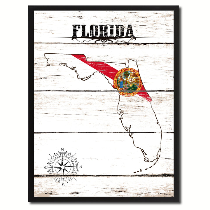 Florida State Flag Canvas Print with Picture Frame  Wall Art Gifts Image 1