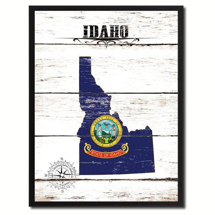 Idaho State Flag Canvas Print with Picture Frame  Wall Art Gifts Image 1