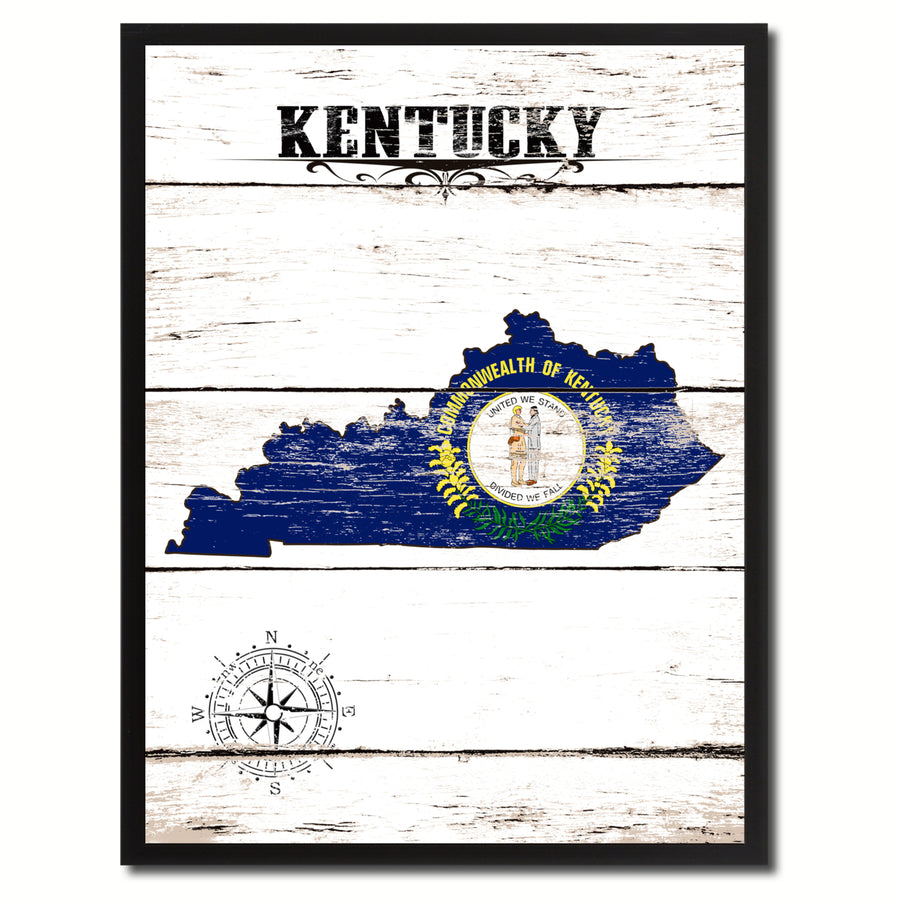 Kentucky State Flag Canvas Print with Picture Frame  Wall Art Gifts Image 1