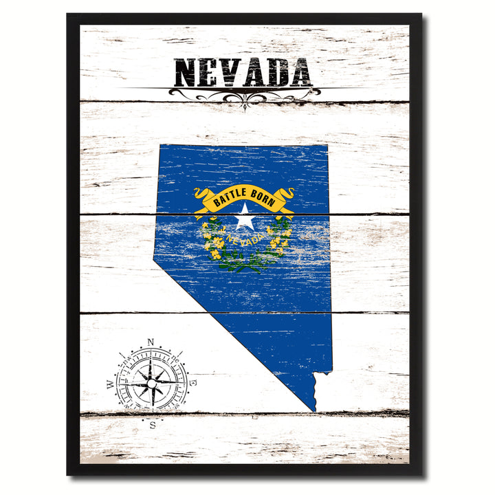 Nevada State Flag Canvas Print with Picture Frame  Wall Art Gifts Image 1