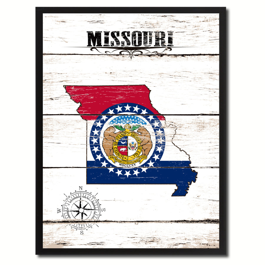 Missouri State Flag Canvas Print with Picture Frame  Wall Art Gifts Image 1