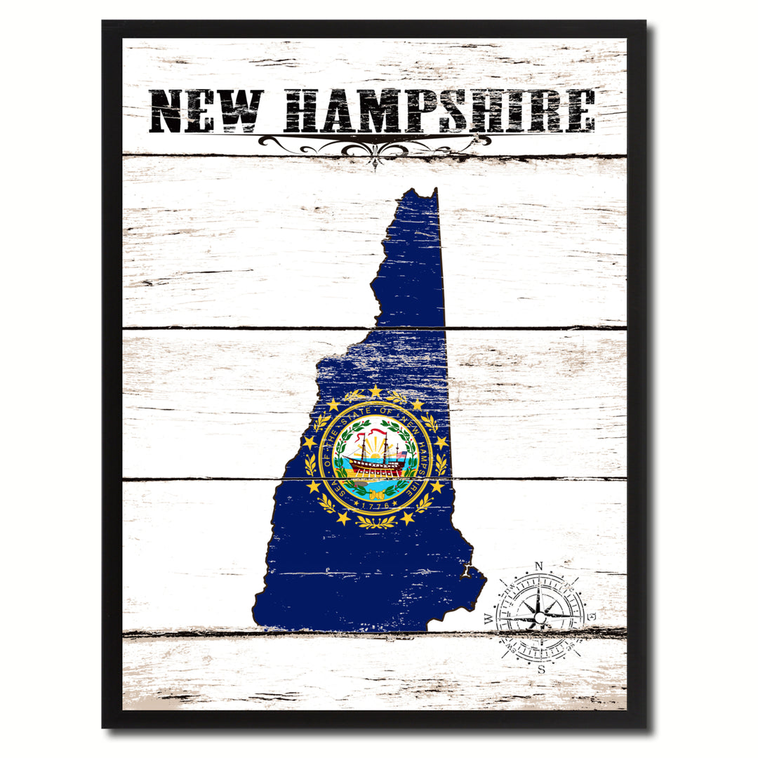 Hampshire State Flag Canvas Print with Picture Frame  Wall Art Gifts Image 1