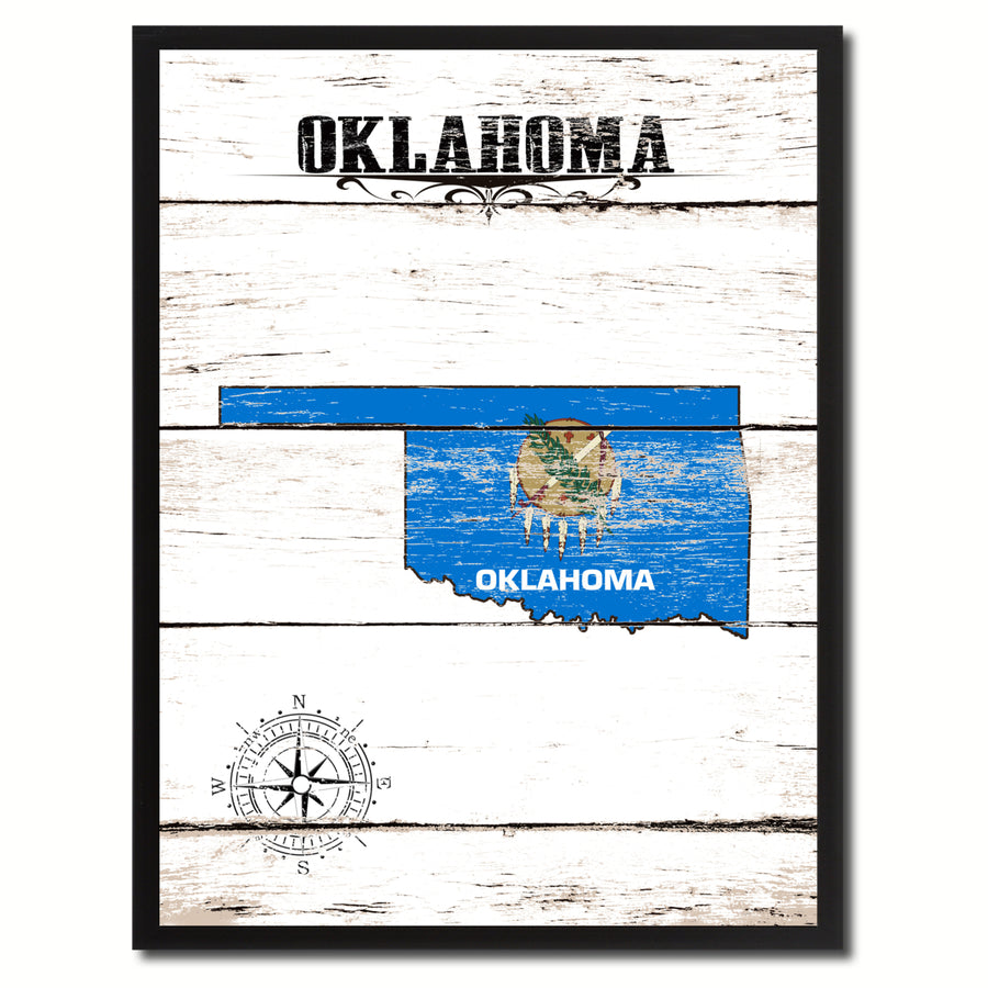 Oklahoma State Flag Canvas Print with Picture Frame  Wall Art Gifts Image 1